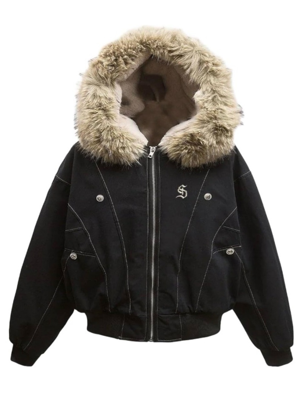 thesupermade Unisex
Faux Fur Hoodie Jacket